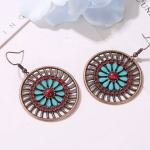 Native American inspired boho drop style earrings
